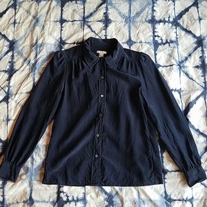 J CREW Navy Silk Blouse - Sz 4